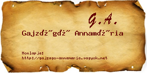 Gajzágó Annamária névjegykártya